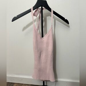 Reformation Light Pink Ribbed halter. Size medium. NWT.
